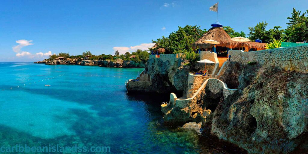 Beautiful rock formations of Caves Hotel in Negril
