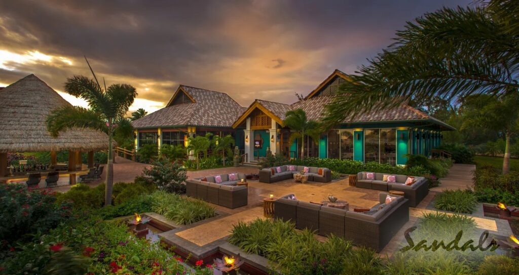 Beautiful seating area in the middle if the one of the best sandals resort " Sandals Grande St. Lucian"